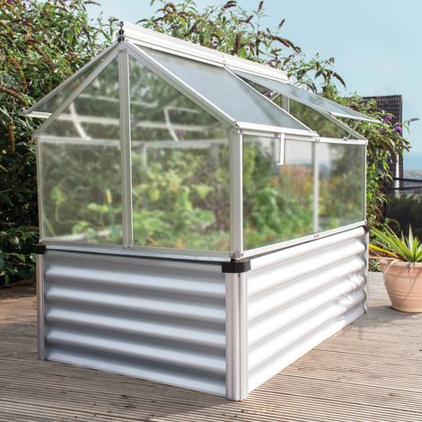 Vitavia Hochfrühbeet "Gaia Jumbo", aluminium blank, Hochfrühbeet (122 x 83 x 137 cm), 4 mm HKP (1/5)