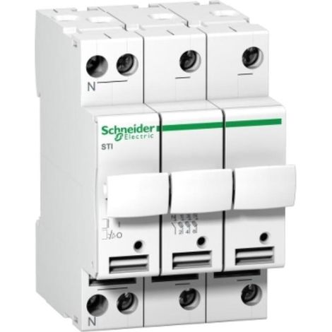 Portafusibile Schneider 3P+N 32A 10,3X38 3 moduli A9N15658