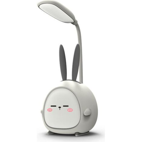 (Lampe de bureau LED portable avec motif lapin gris et veilleuse lapin mignonne, lampe de lecture pliable pour la chambre) (1/5)