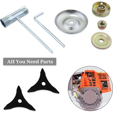 Lames de débroussailleuse en acier au carbone 10" x 3 dents Tête de lame de débroussailleuse avec kits d'adaptateurs, Alésage : 25,4 mm, Épaisseur : 3 mm (1/5)