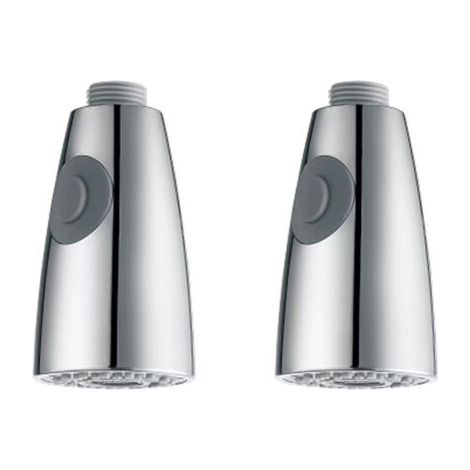 2 pack Douchette Robinet Cuisine 2 Jets Tête de Robinet de Rechange Douchette pour Robinet Remplacement Douchette pour Mitigeur Cuisine, Chromé, G1/2"