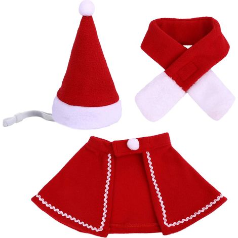 Lot de 3 accessoires de Noël pour animaux, chapeau, écharpe et cape, chien et chat (1/3)