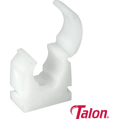 Single Hinged Pipe Clips White - 15mm