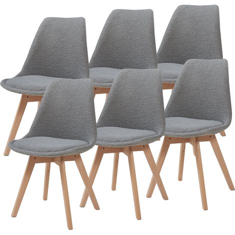Set di 6 sedie da pranzo con schienale ad anello grigio 030009892
