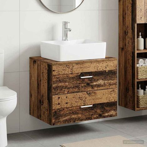 vidaXL Bathroom Furniture Set Old Wood Engineered Wood (1/5)