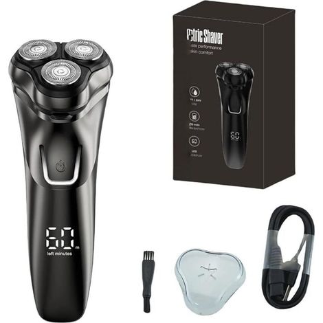 Rasoir Électrique Homme avec Tête Rotative 4D, Étanche, Usage Sec & Humide, Verrouillage Voyage – Modèle V1 Pro