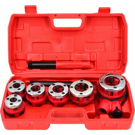Juego de Machos de Roscar para Tubos AWTOOLS, 6 Piezas (1/4", 3/8", 1/2", 3/4", 1", 1-1/4"), Con Estuche, Herramientas de Roscado Preciso, Alta Calidad para Fontanería