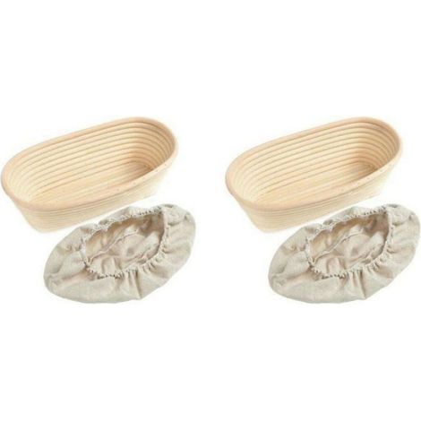 2x Panier de fermentation, Rotin naturel, Avec housse en tissu, Absorption humidité, Pour pain au levain, Usage domestique et professionnel (1/5)