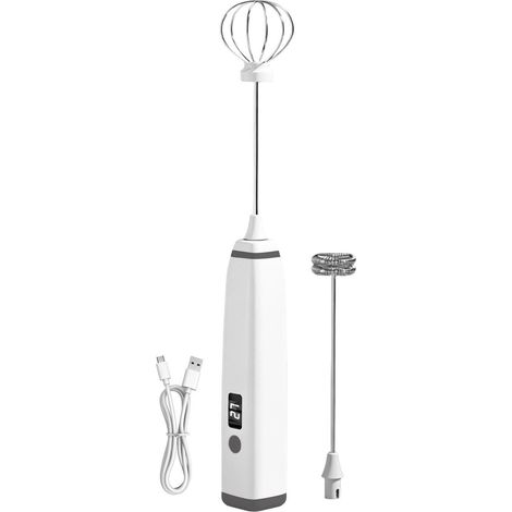 Mousseur à lait – Mini mélangeur puissant à 3 vitesses – Mousseur de cuisine pour latte, blanc d'œuf, crème, cacao (1/5)