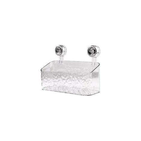 Cesta de ducha con ventosa, no requiere taladrar, estante de ducha colgante, estante de baño, estante de pared con orificio de drenaje, estante de almacenamiento para baño - Crezuo