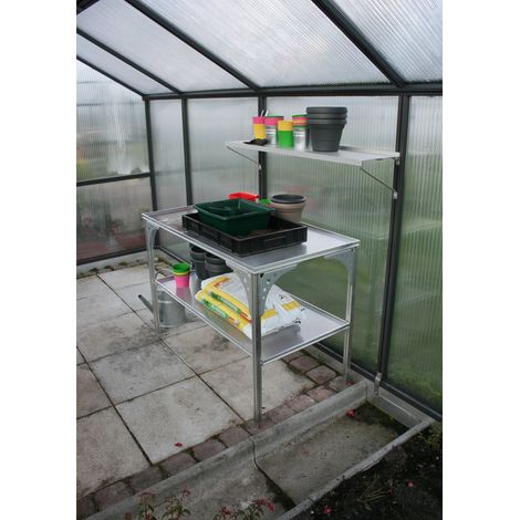 KGT Gewächshaus Zubehör Universal Alumium Tisch 64x121 cm Aluminium silber (1/2)