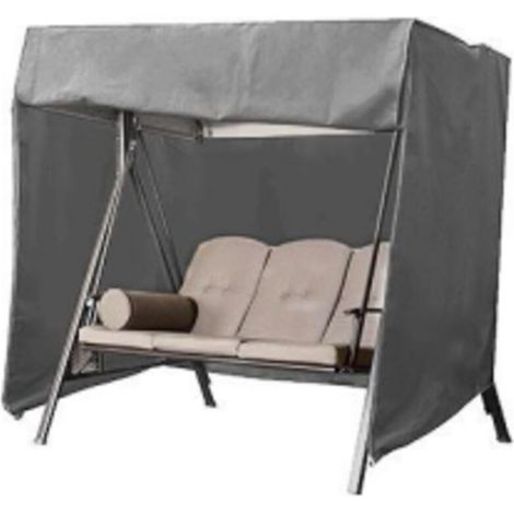 Schutzhülle für 2-Sitzer-Gartenschaukel, wasserdichte Oxford-Außenschaukelabdeckung, UV-beständige Schaukelplane, Schutzhülle für Schaukel (Grau) – 160 x 120 x 170 cm