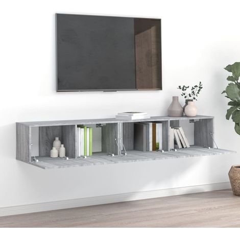 Ensemble de meubles TV 2 pcs pour Salon - Armoire TV Sonoma gris Bois d'ingénierie BV872434 - BonneVie (1/5)