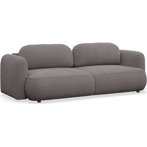 Selsey Tvoya – 3-Sitzer Schlafsofa mit Bouclé-Bezug, Taupe