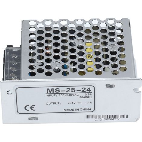 Alimentation LED 25W 100-240VAC, transformateur étanche en alliage d'aluminium, bloc d'alimentation MS-25-24 pour bandeaux lumineux. (1/5)