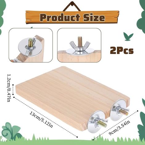 perchoirs rectangulaires en bois naturel pour cage à oiseaux - 12,7 x 8,9 cm - Accessoires pour perroquet, perruche, conure, hamster, chinchilla (1/4)
