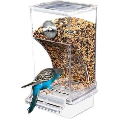 Mangeoire automatique pour oiseaux résistante aux éclaboussures - Accessoires pour cage à oiseaux - Conteneur de nourriture pour perruches, canaris, calopsittes, pinsons