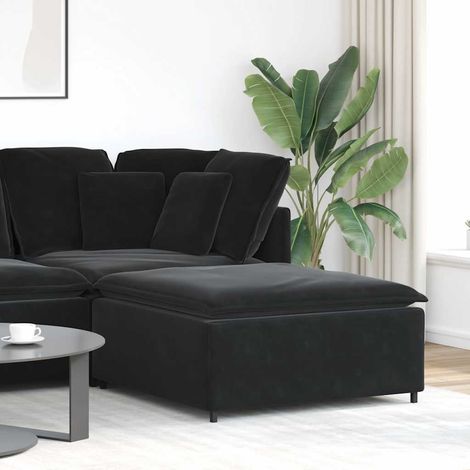 Modulares Sofa Fußhocker-Modul Schwarz 100x100x48 cm (1/5)