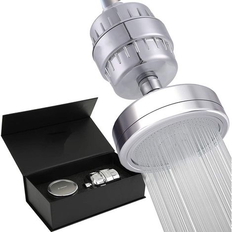 Ensemble de pommeau de douche filtrant de luxe, filtre de douche à 15 étapes pour eau dure, élimine le chlore et les substances nocives - Filtre de pommeau de douche haute performance (1/5)