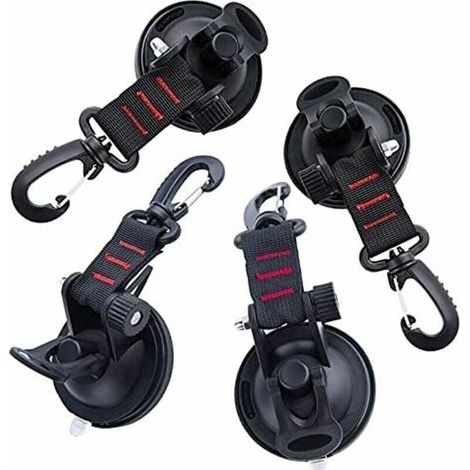 Lot de 4 ventouses d'ancrage avec fixation à ventouse pour voiture, camping, bâche, accessoire ventouse multifonction pour tentes comme auvent latéral de voiture,Lilaris (1/5)