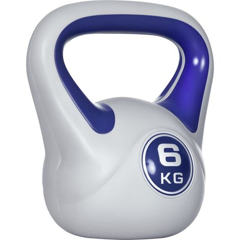 SPORTNOW pesa rusa 6 kg, kettlebell revestimiento de PU y relleno de arena, para entrenamiento culturismo en casa, gimnasio, violeta y gris (1/5)