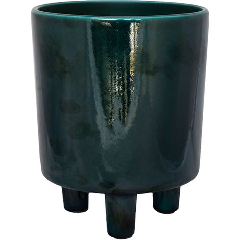 Pisa Planter - Ceramic - L20 x W20 x H24 cm - Emerald