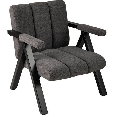 Confort d'assise, fauteuil grand format gris avec dossier ergonomique, accoudoirs et pieds réglables (1/5)