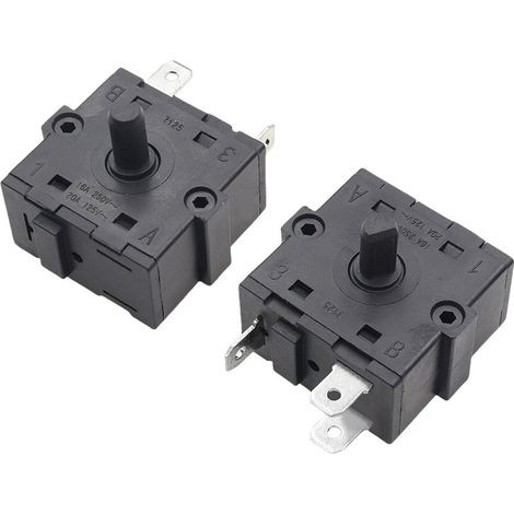 Interrupteur de position de rotation du ventilateur de chauffage électrique à bain d'huile, 4e vitesse, haute puissance, 16 A 250 V, 3 broches, 3 vitesses (1/3)