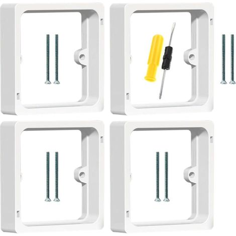 4 pièces d'espacement simple prise 1 gang blanc interrupteur simple prise encadrement 20 mm de profondeur cadre d'espacement carré pour augmenter la profondeur du mur (1/5)