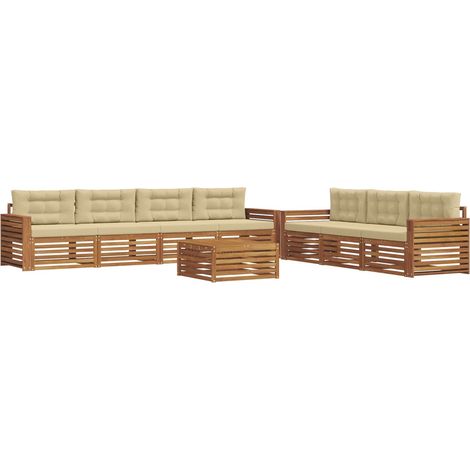 Outdoor-Sofagarnitur 8 stk. Natur und Beige vidaXL (1/5)