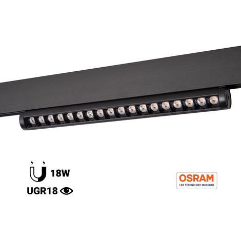 Spot linéaire orientable pour rail magnétique 48V - 18W -