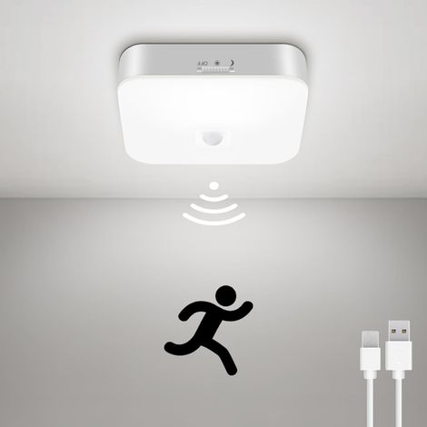Rechargeable Motion Sensor Closet Light, Wireless Ceiling Light, 500 Lumen Motion Activated Light for Shower, Hallway – 5000K