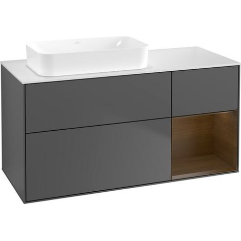 V&B Waschtischunterschrank Finion 120x60 cm, Reg re wal ven, Anthrac. matt (1/2)