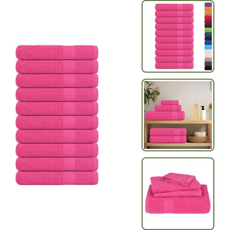 vidaXL Saunatücher 10 Stk. Rosa 80x200 cm 360 g/m² 100% Baumwolle (1/5)