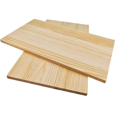 Lot de 2 planches de bois rectangulaires en bois brut pour travaux manuels, 35 x 20 x 1 cm, blocs de bois vierges pour sculpter, peindre et brûler (1/5)