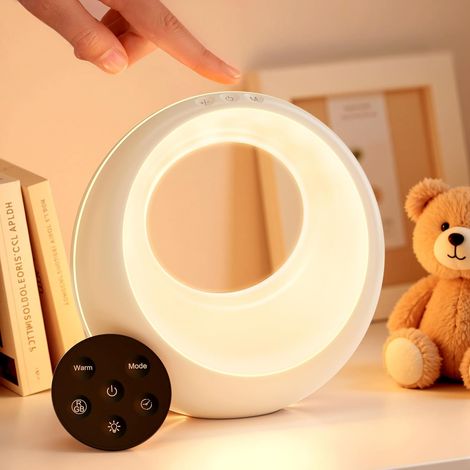 Lampe de Chevet, Veilleuse d'allaitement Nuit, Veilleuse LED Tactile avec 13 Couleurs RGB, Rechargeable USB, Lampe de Chevet sans Fil Télécommande pour Chambre Eanfant Salon Camping (1/5)