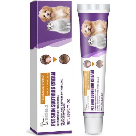 Crème antibactérienne pour le soin de la peau des animaux de compagnie - Baume apaisant et naturel pour réparer la peau et soulager les inconforts, 20 g