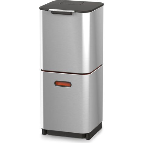 Totem Compact Abfall- und Wertstoffbehälter de Joseph Joseph - Edelstahl, 40 L, vertikales Design mit zwei Fächern de 20 L, herausnehmbarer Behälter de 3 L, austauschbarer Geruchsfilter. (1/5)