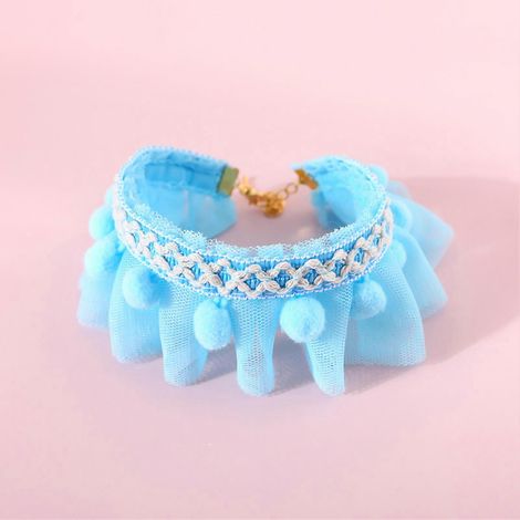 Collier dentelle pour chat et petit chien, couleurs éclatantes, style chinoiserie, tour de cou réglable, accessoire élégant pour animaux. (1/5)