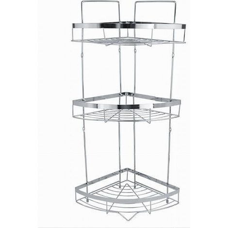 Tablette De Douche D'angle Chromée à 3 étagères 59257 (1/2)