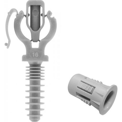 100 CLIPEO simple gris + Bagclip - Fixation pour tube IRL Ø16 - Ram