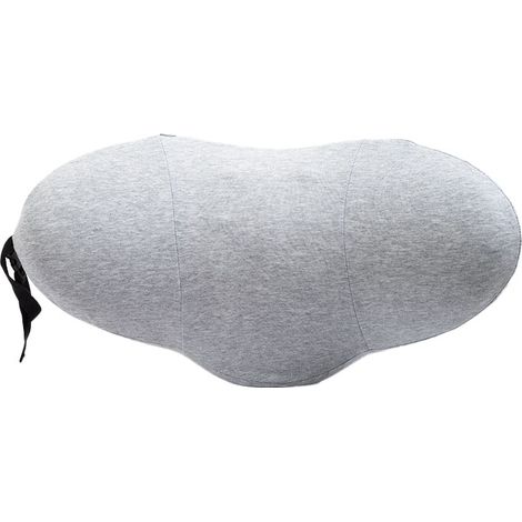 Oreiller ergonomique mémoire de forme pour soutien lombaire, massage du dos et confort assis, gris clair 49x27x13.5cm (1/5)