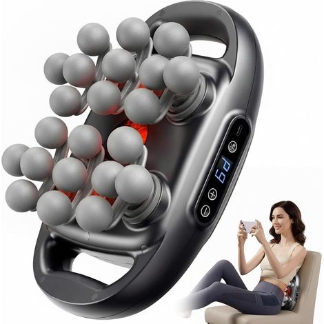 Pistolet de massage de tête 22 pour tissus profonds, appareil de massage à 9 niveaux avec thérapie à la lumière rouge et écran LCD, pistolet musculaire rechargeable pour nuque/dos/jambes, soulagement (1/5)