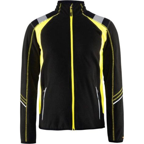 Giacca da lavoro in micropile dettagli fluorescenza 4993 - Nero/Giallo fluorescente XS (1/4)