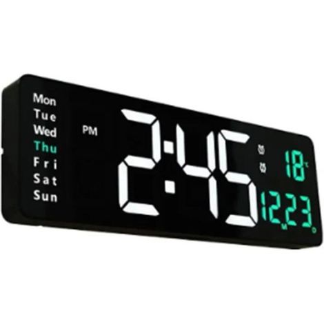 Grande Horloge Murale Numérique Télécommande Température Date Affichage de la Semaine Mise Hors Tension Mémoire Horloge de Table (1/4)