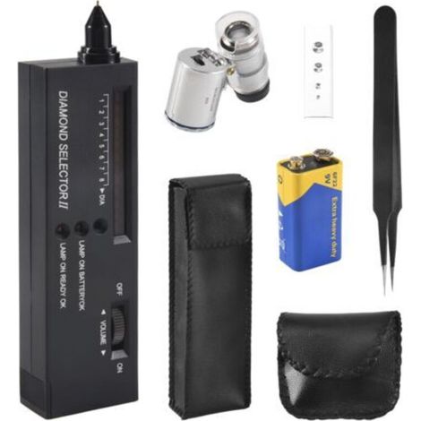 Diamond Tester Pen, Professional Diamond Detector with 60X Magnification and Mini LED, Testing for Novices and Experts (1/4)
