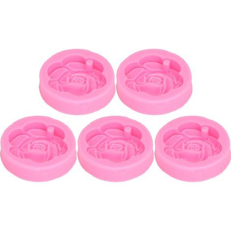 Moule en Silicone souple et réutilisable en forme de camélia, 5 pièces, moule de décoration pour bricolage, diffuseur de gypse d'aromathérapie (1/5)