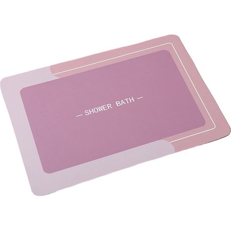 Tapis De Bain - En Terre Diatomée Souple - Fond Antidérapant En Caoutchouc - Absorption Rapide De L Eau - Pour Salle De Bain Douche - 1 Pièce (1/5)