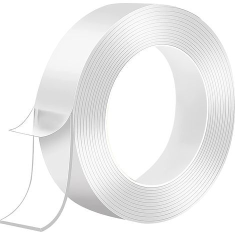 Extra strong, transparent, multi-purpose, double-sided adhesive tape, residue-free, reusable for carpets and photo props (3 meters x 2 cm x 2 mm) (1/5)