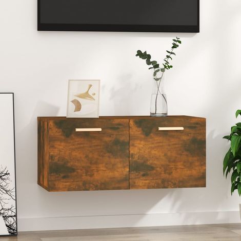 Armario de pared madera ingeniería roble ahumado 80x35x36,5 cm vidaXL (1/5)